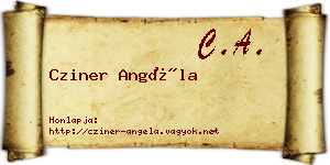 Cziner Angéla névjegykártya